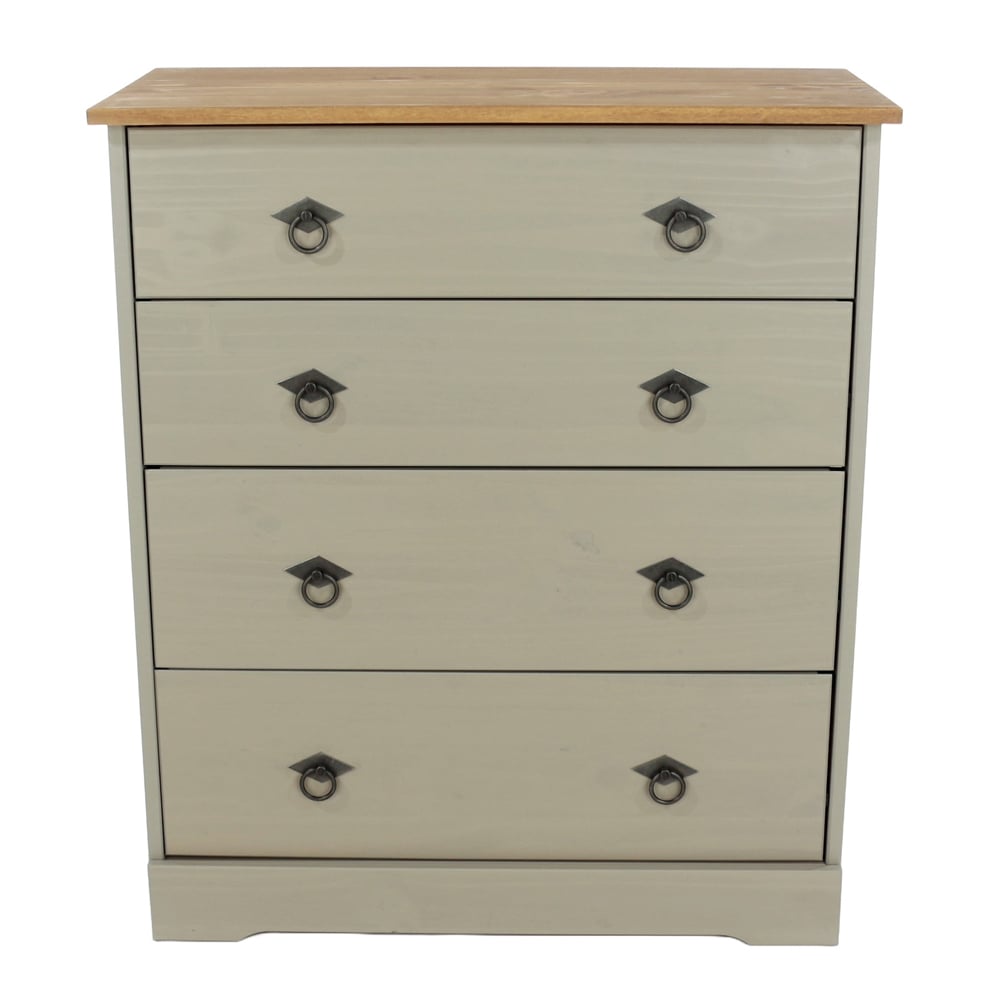 Consett Wooden Chest Of 4 Drawers - Grey Oak