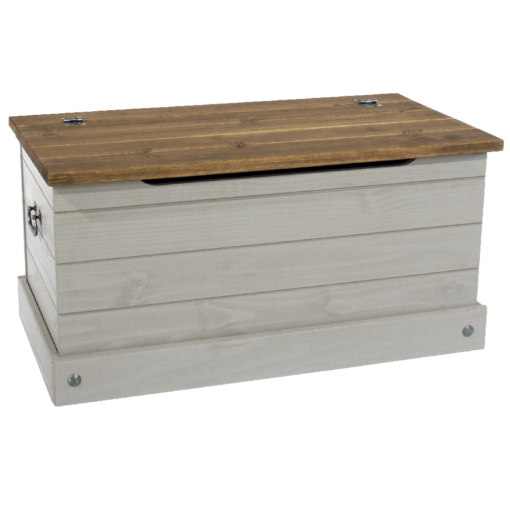 Consett Wooden Blanket Box In Grey And Oak