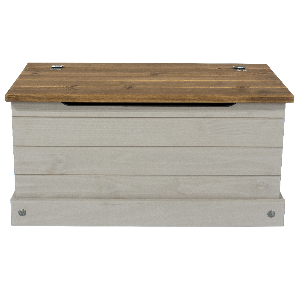 Consett Wooden Blanket Box In Grey And Oak
