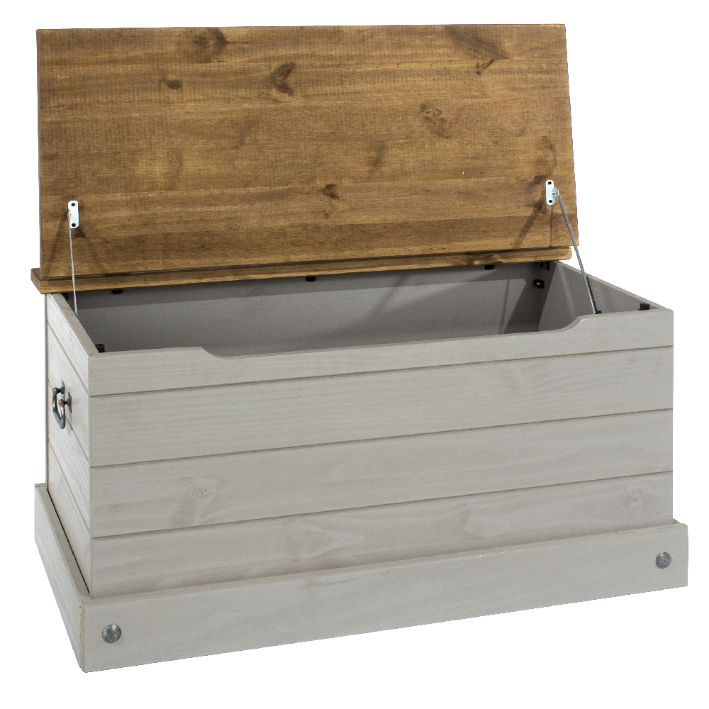 Consett Wooden Blanket Box In Grey And Oak