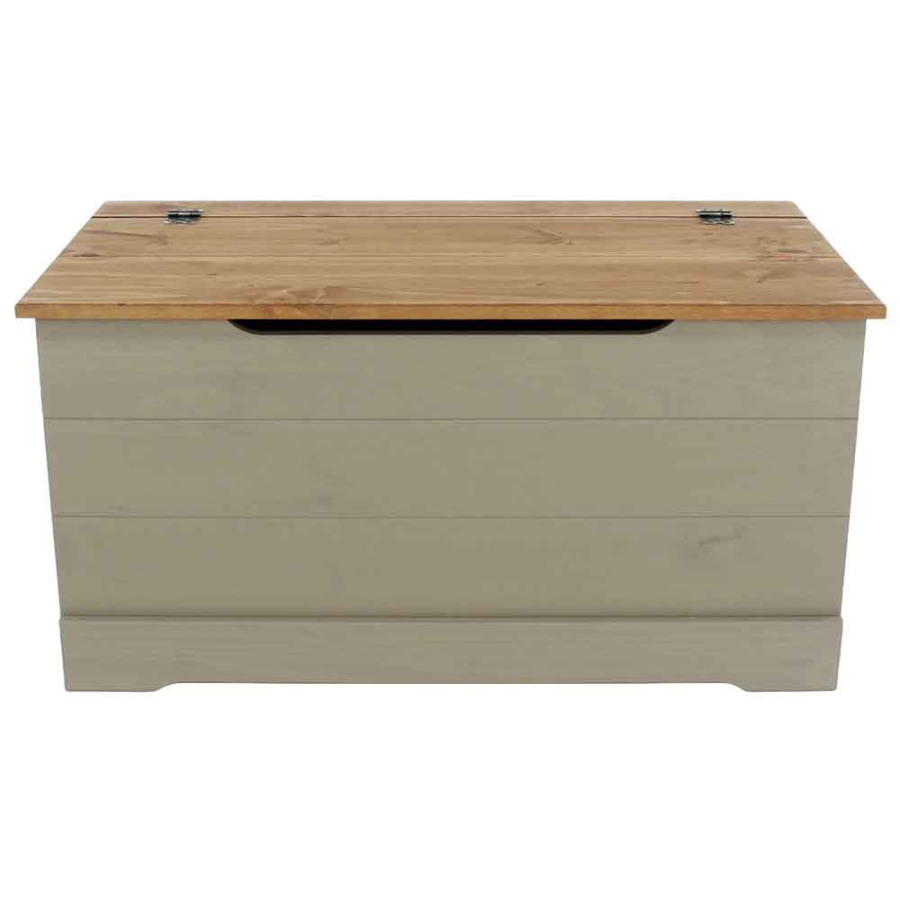 Consett Wooden Blanket Box - Grey And Oak