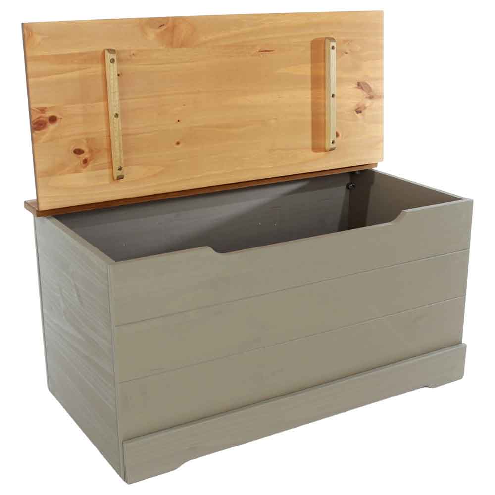 Consett Wooden Blanket Box - Grey And Oak