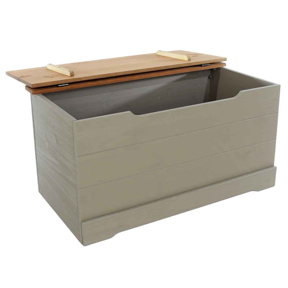 Consett Wooden Blanket Box - Grey And Oak