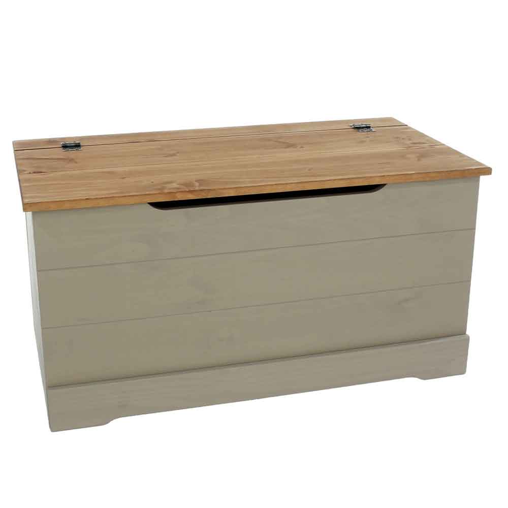 Consett Wooden Blanket Box - Grey And Oak