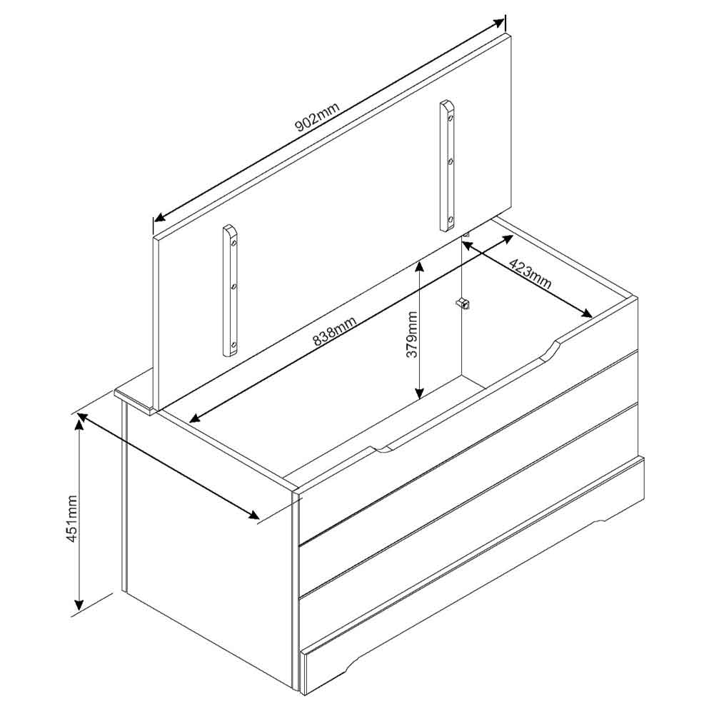 Consett Wooden Blanket Box - Grey And Oak