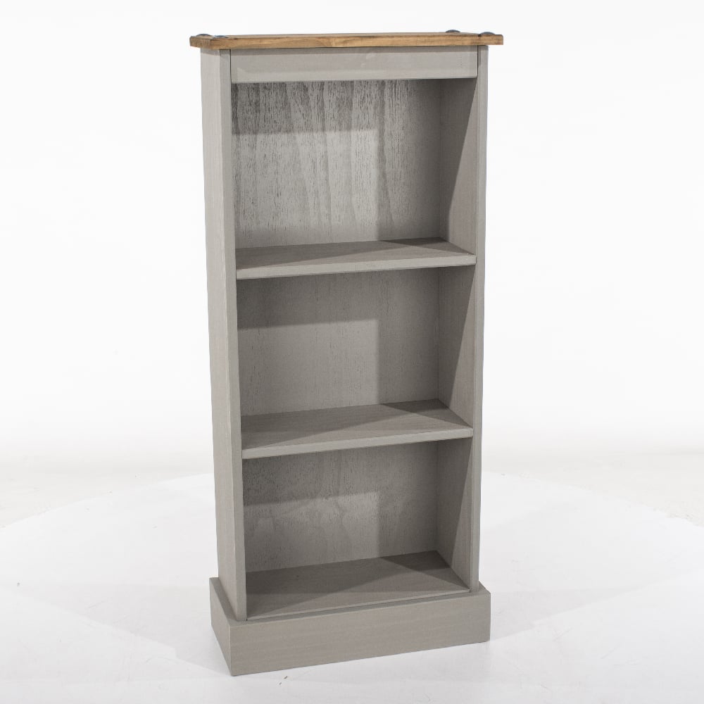Read more about Consett wooden bookcase with 3 shelves in grey and oak