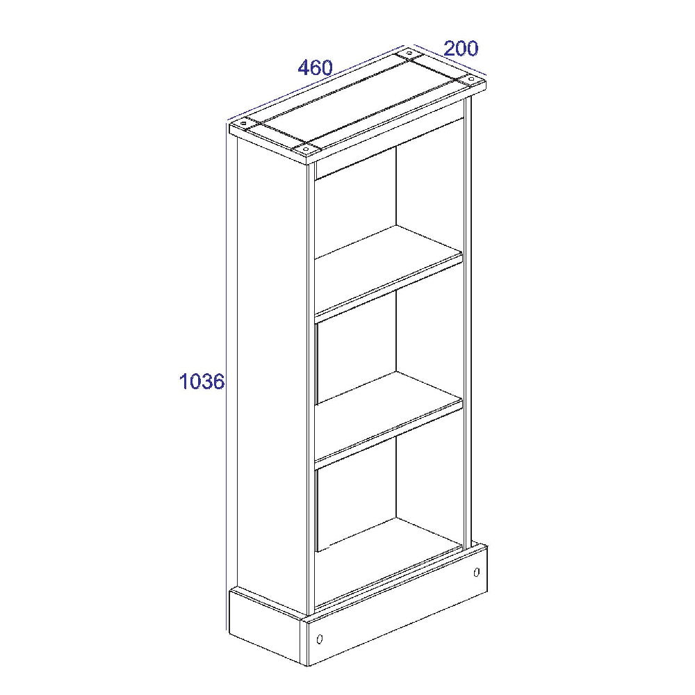 Consett Wooden Bookcase With 3 Shelves In White And Oak