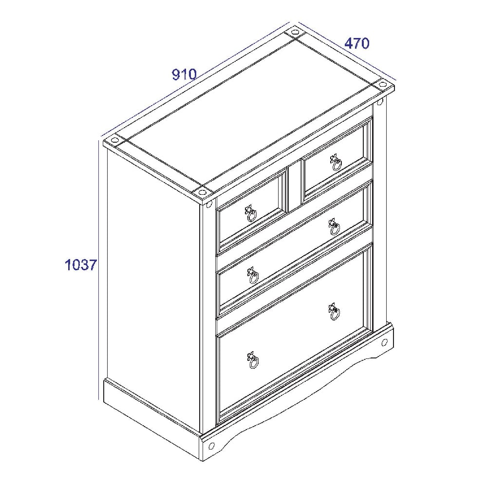 Consett Wooden Chest Of 4 Drawers In Oak
