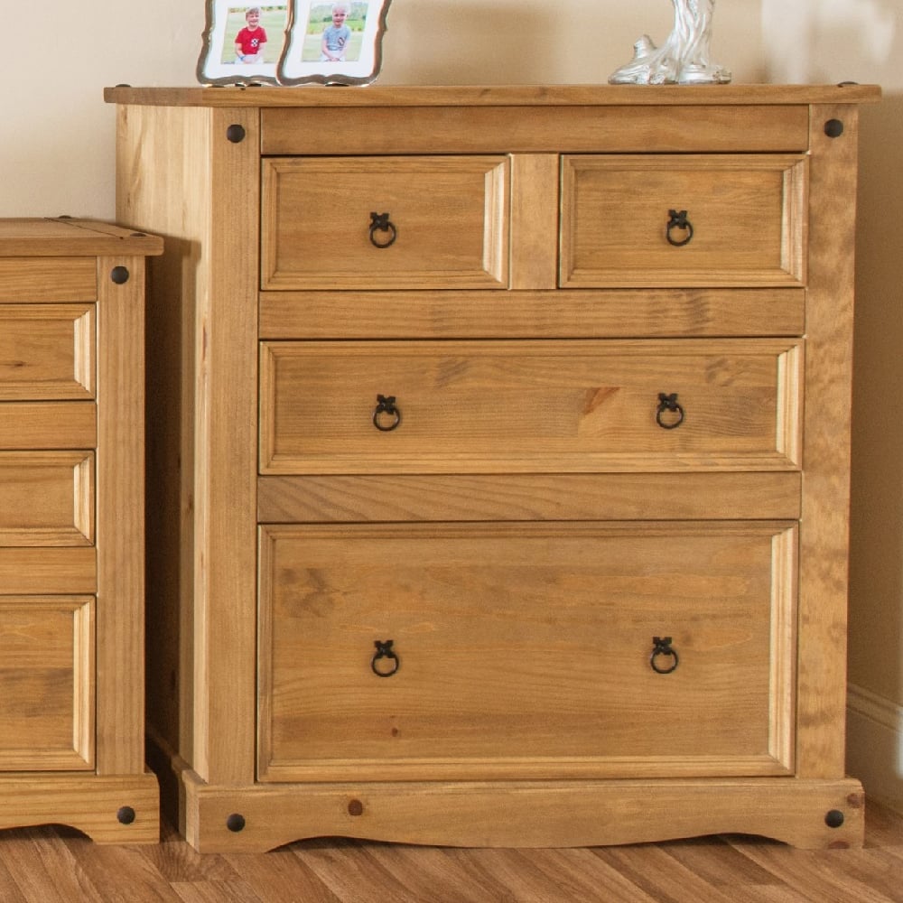 Read more about Consett wooden chest of 4 drawers in oak