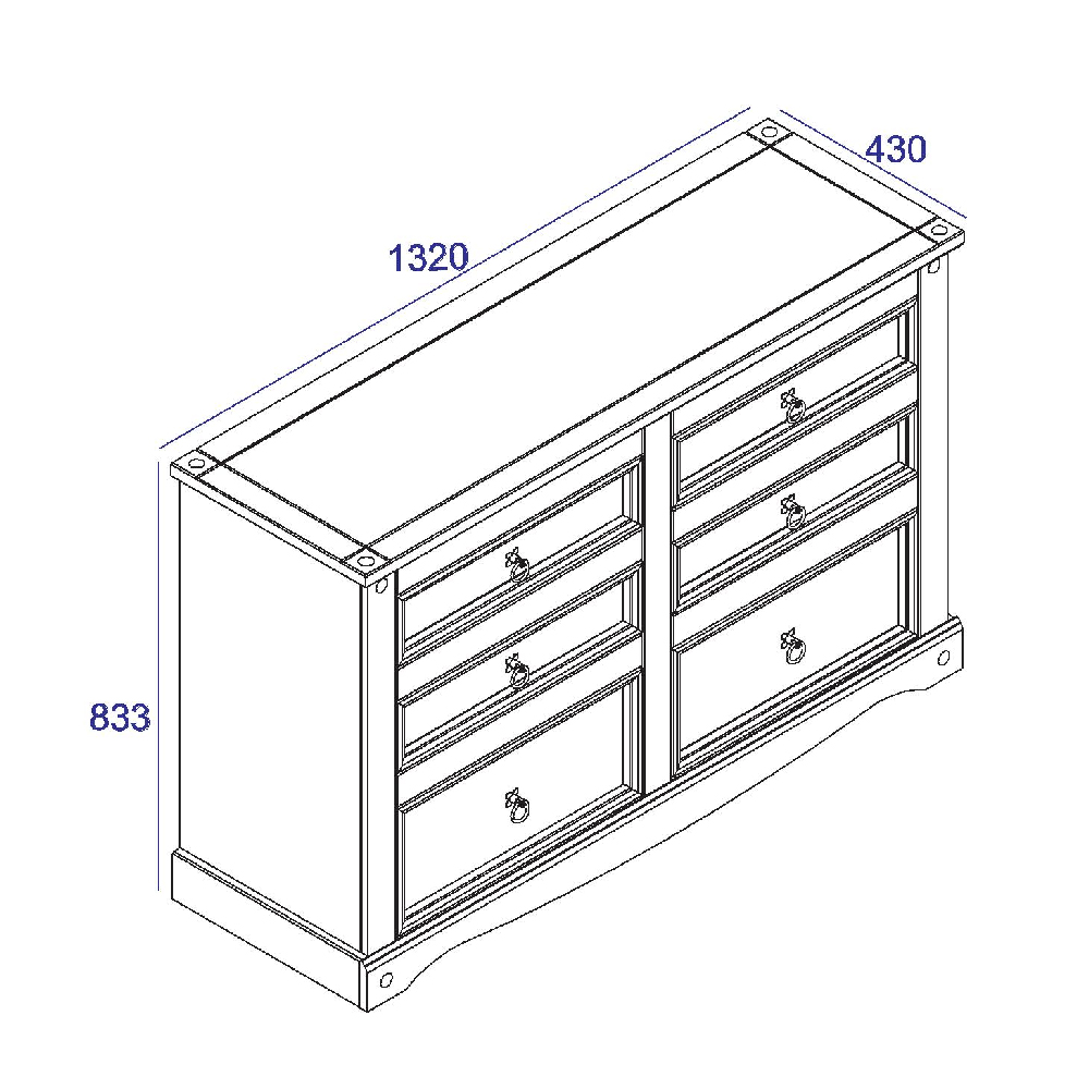Consett Wooden Chest Of 6 Drawers In Grey And Oak