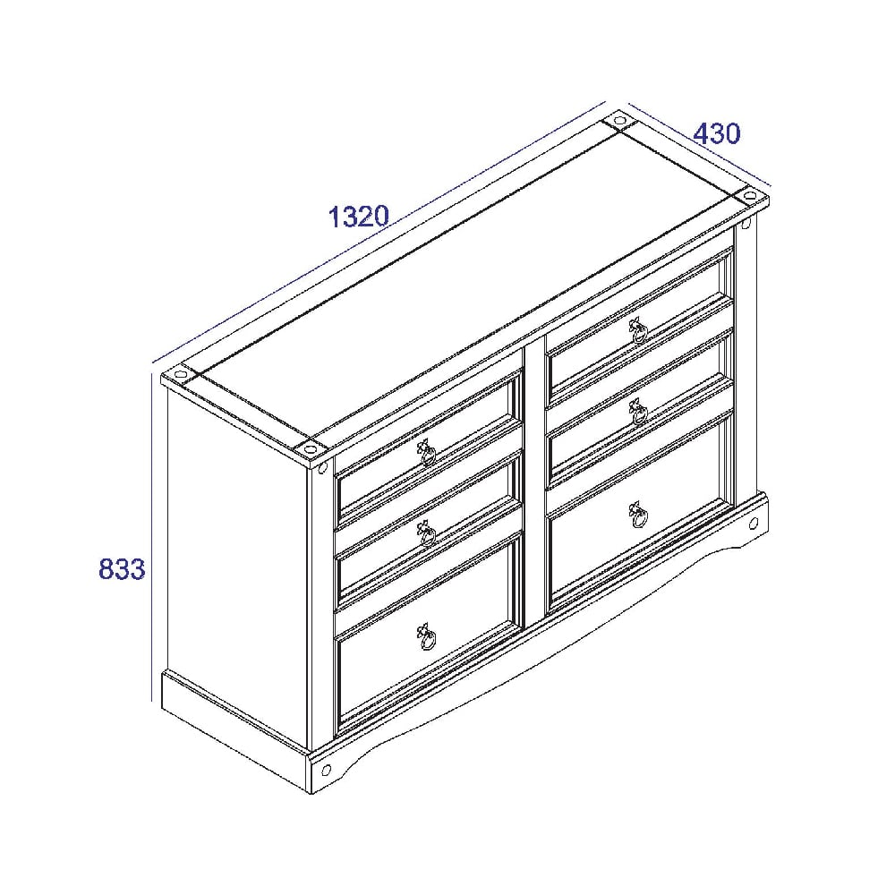 Consett Wooden Chest Of 6 Drawers In Oak