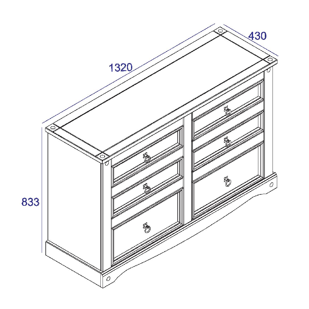 Consett Wooden Chest Of 6 Drawers In White And Oak