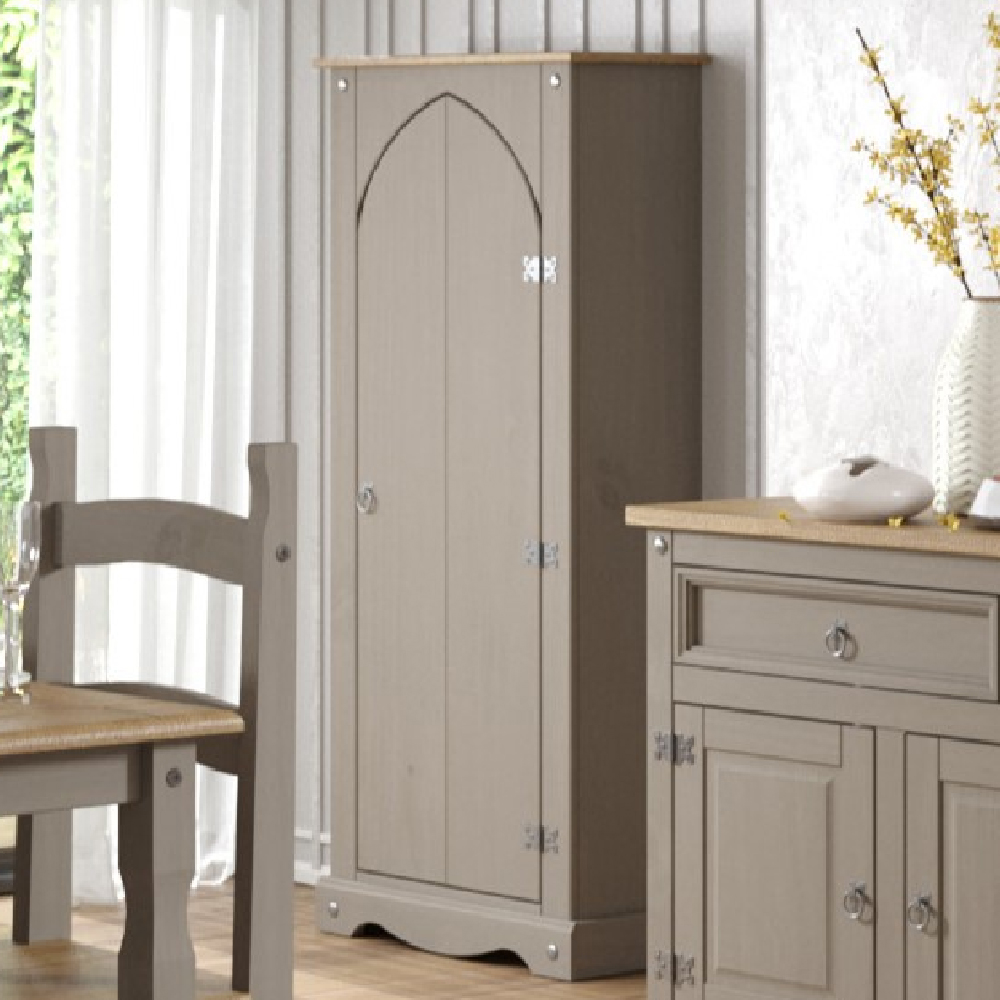 Read more about Consett wooden cupboard with 1 door in grey and oak