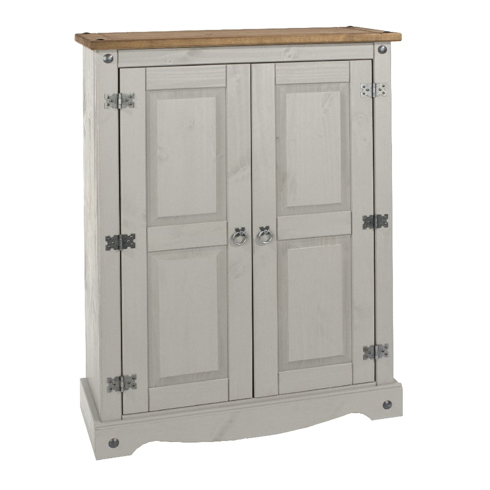 Consett Wooden Cupboard With 2 Doors In Grey And Oak