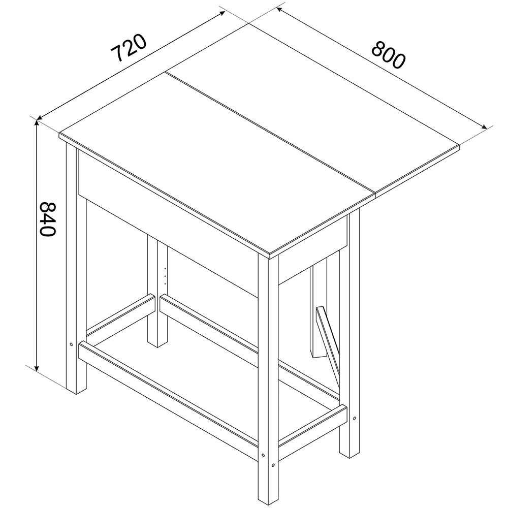 Consett Wooden Drop Leaf Breakfast Table 2 Low Stools In Grey Oak