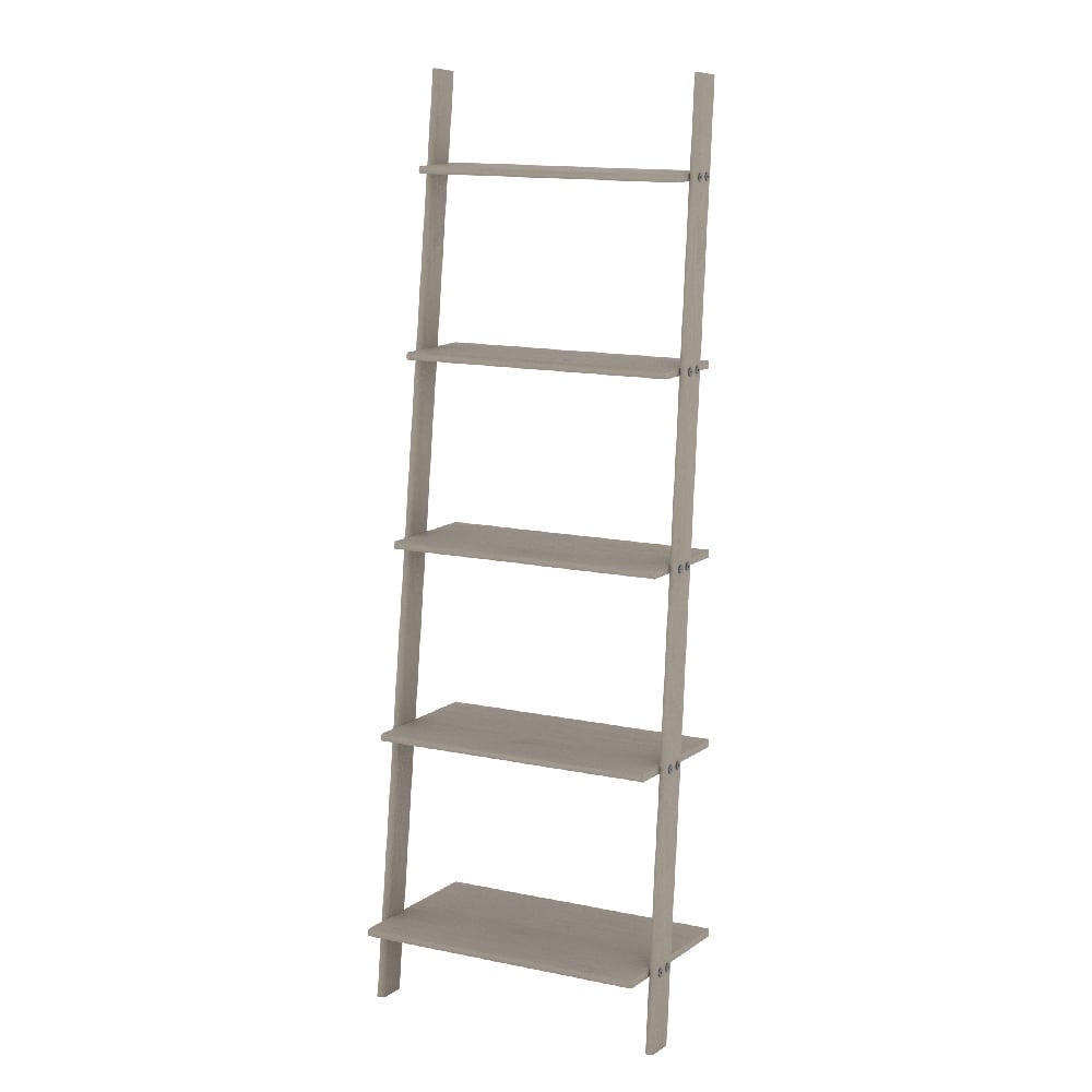 Consett Wooden Ladder Shelving Unit In Grey And Oak