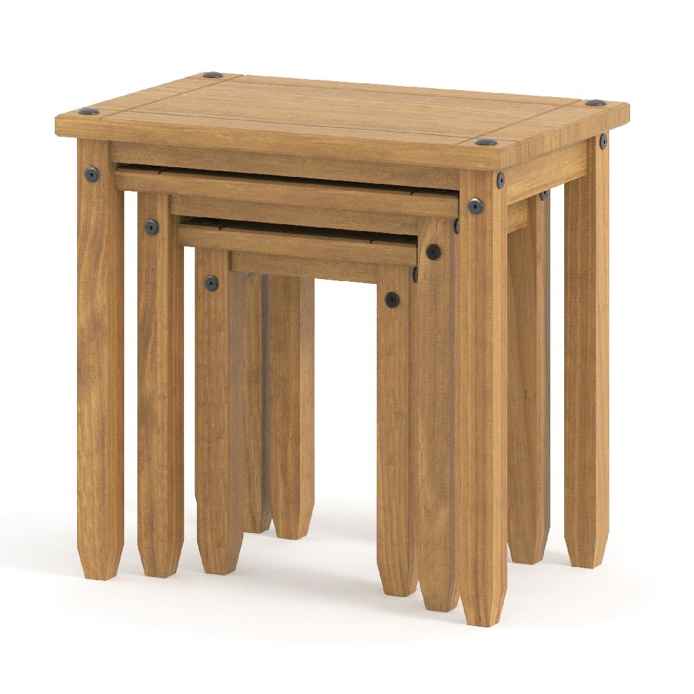 Consett Wooden Nest Of 3 Tables In Oak