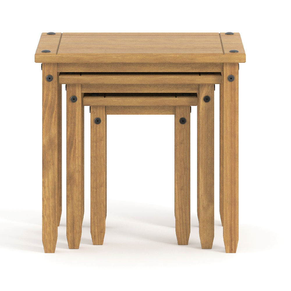 Consett Wooden Nest Of 3 Tables In Oak