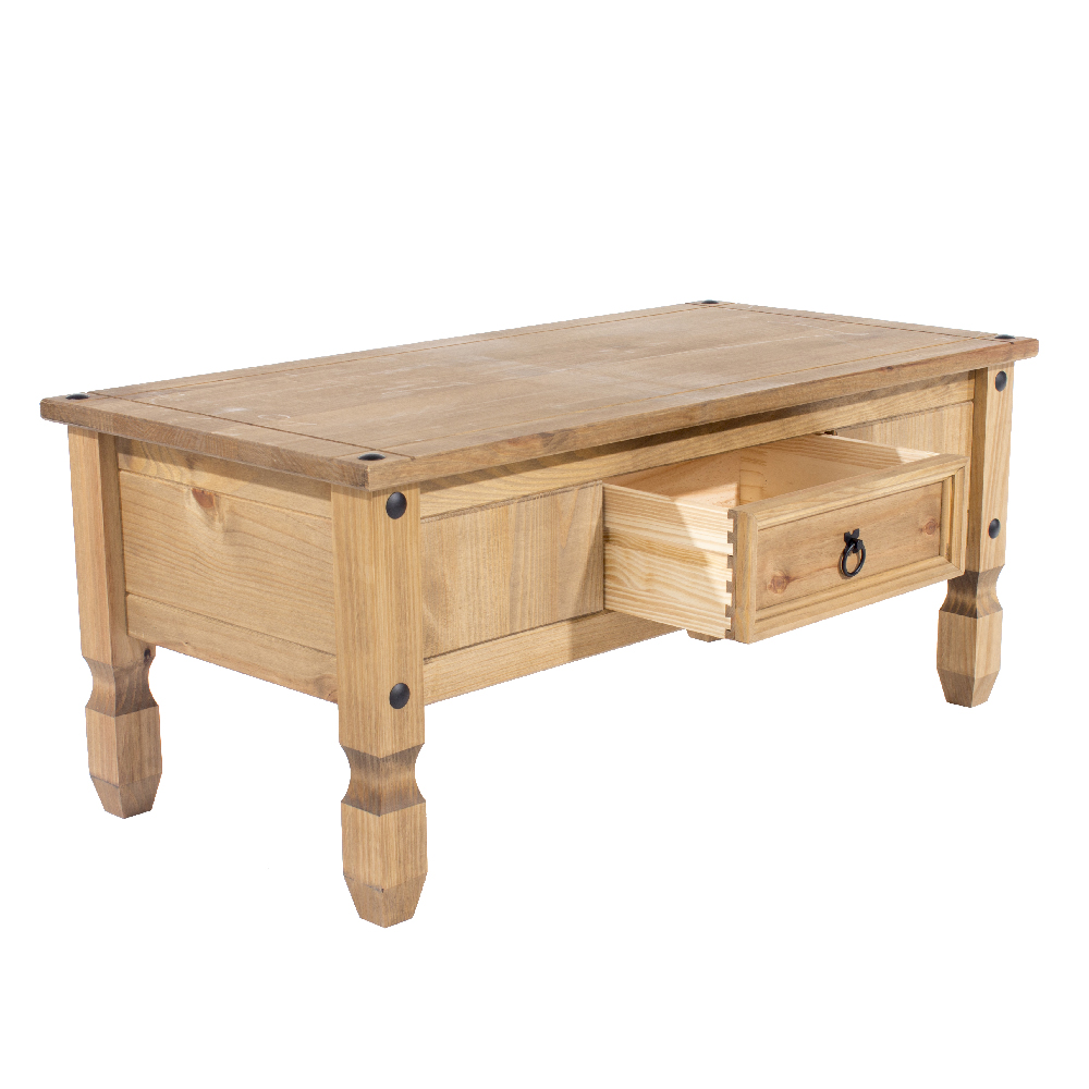 Consett Wooden Rectangular Coffee Table In Oak