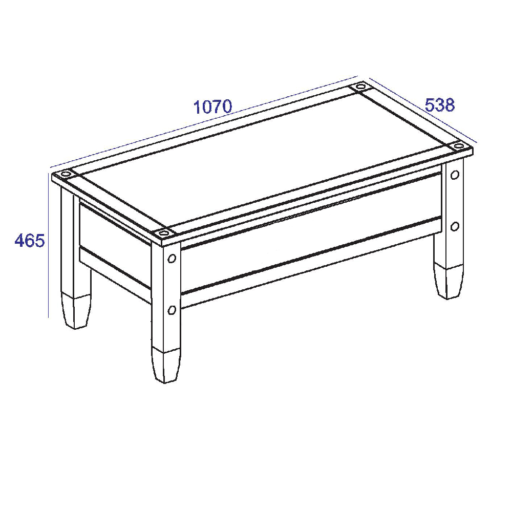 Consett Wooden Rectangular Coffee Table In Oak
