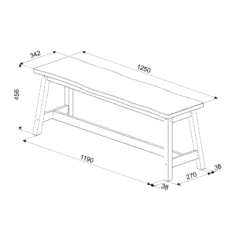 Consett Wooden Rectangular Dining Bench In Black And Oak