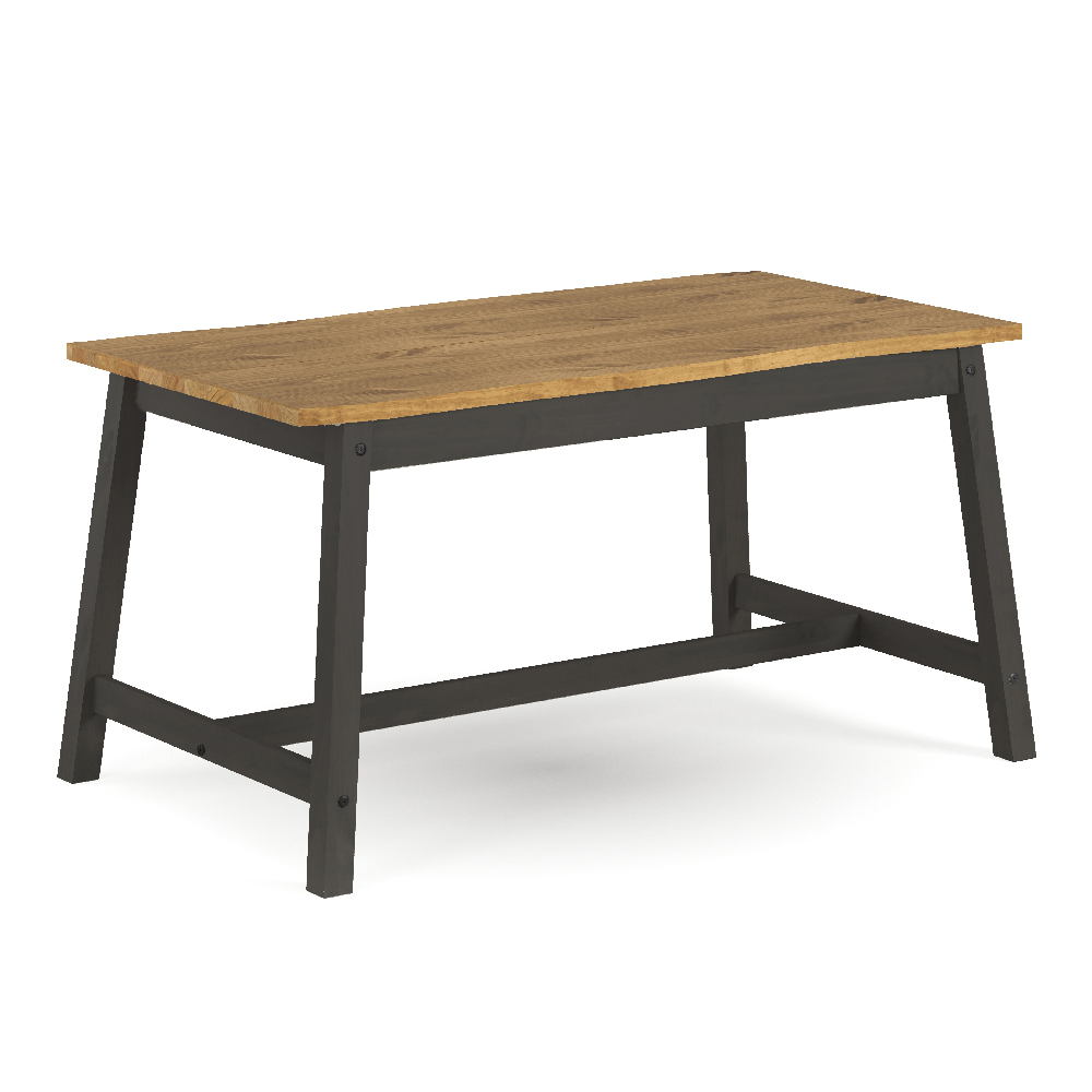 Read more about Consett wooden rectangular dining table in black and oak