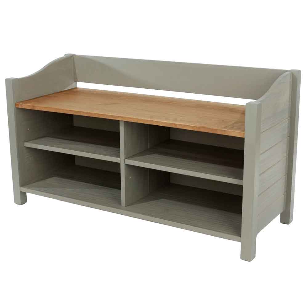 Consett Wooden Shoe Storage Cabinet With 4 Shelves - Grey And Oak