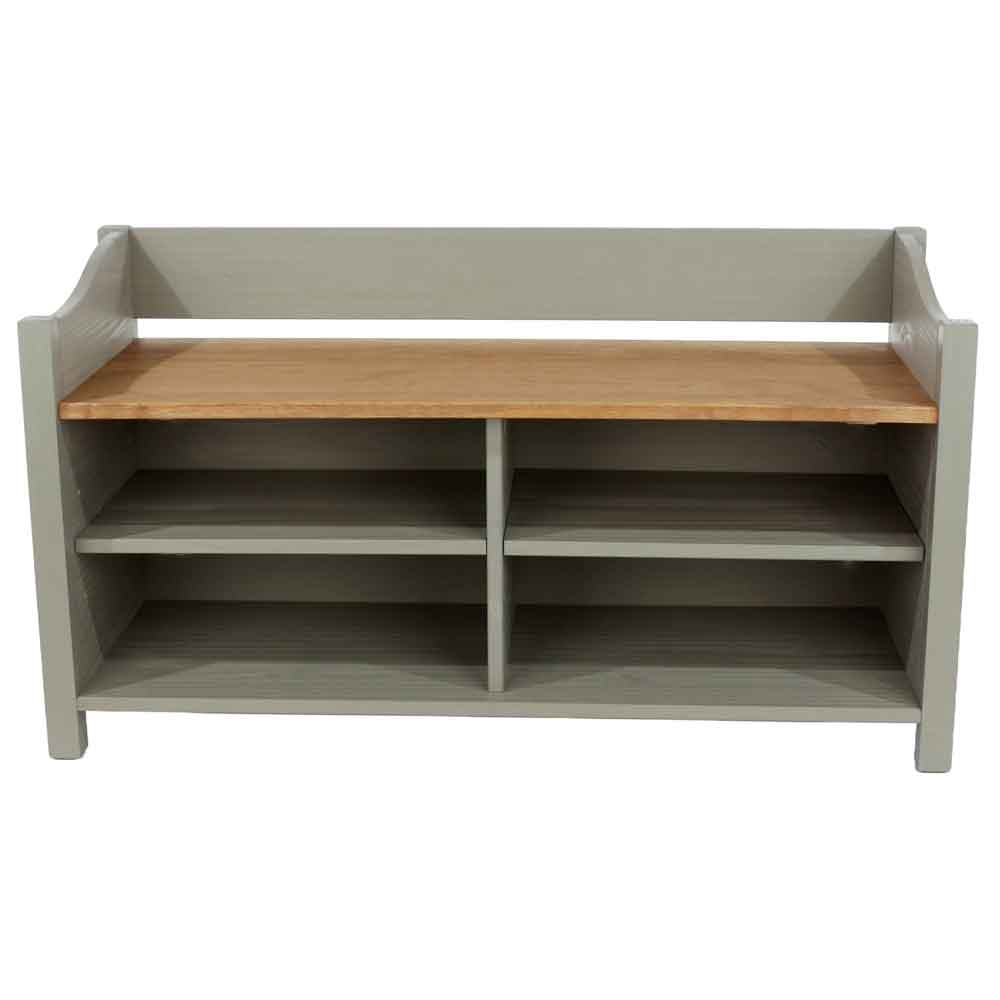 Consett Wooden Shoe Storage Cabinet With 4 Shelves - Grey And Oak