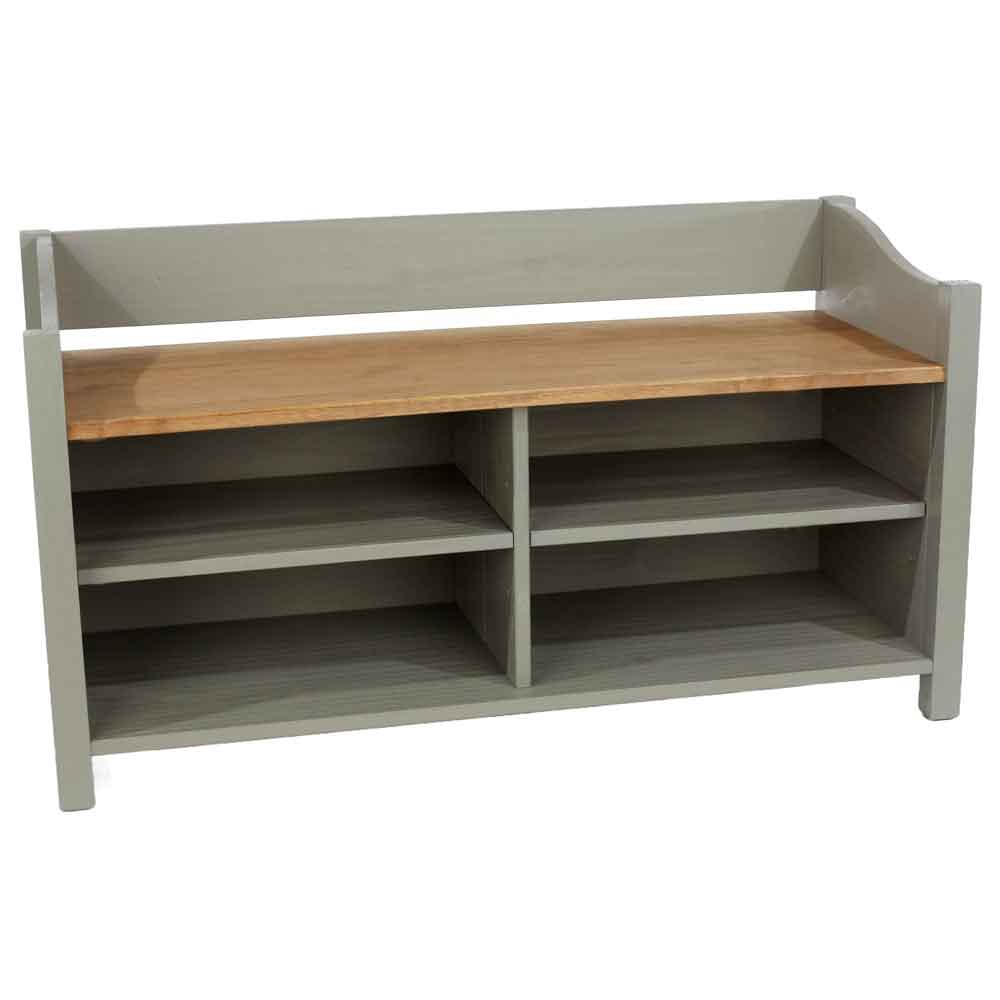 Consett Wooden Shoe Storage Cabinet With 4 Shelves - Grey And Oak