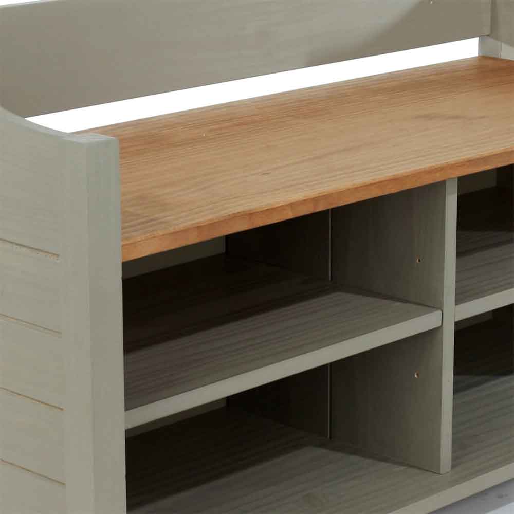 Consett Wooden Shoe Storage Cabinet With 4 Shelves - Grey And Oak