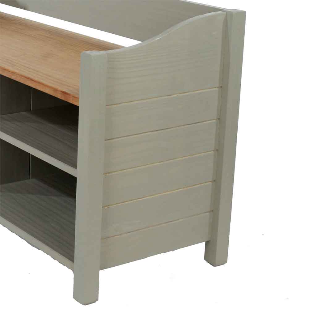 Consett Wooden Shoe Storage Cabinet With 4 Shelves - Grey And Oak