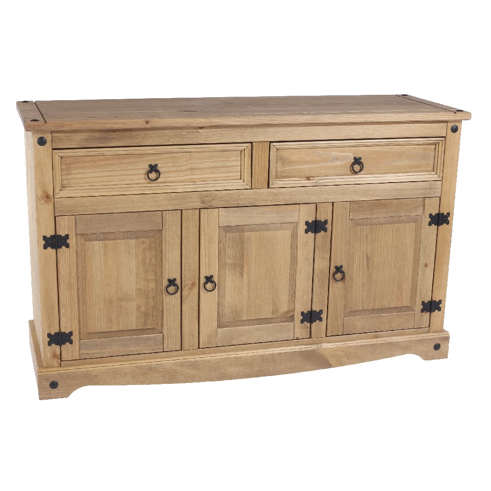 Read more about Consett wooden sideboard with 3 doors 2 drawers in oak