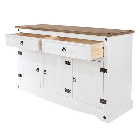 Consett Wooden Sideboard 3 Doors 2 Drawers In White_4