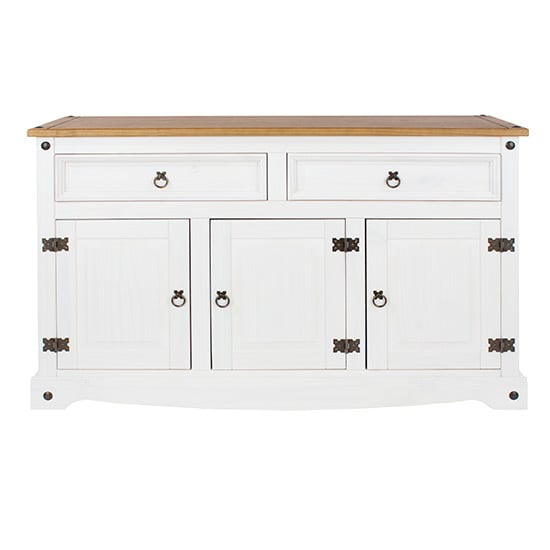 Consett Wooden Sideboard 3 Doors 2 Drawers In White_5