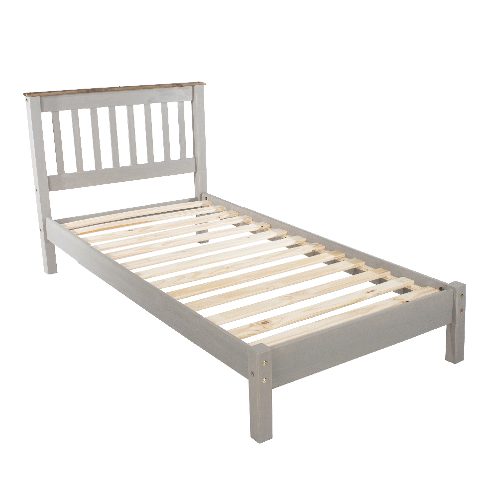 Read more about Consett wooden single bed in grey and oak