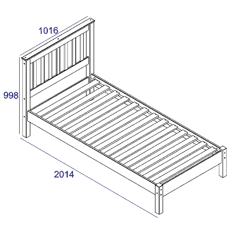 Consett Wooden Single Bed In White