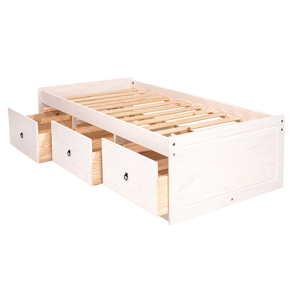 Consett Wooden Single Bed In White And Oak