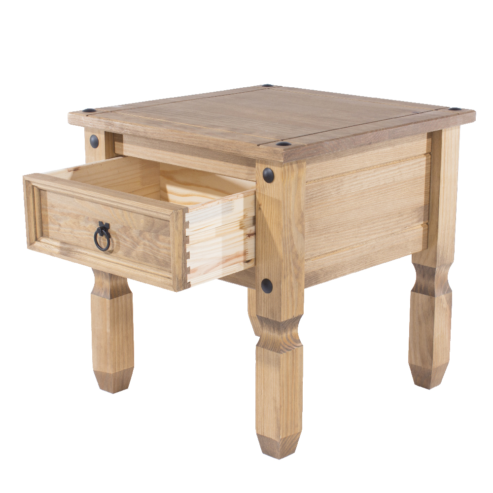 Consett Wooden Square Lamp Table In Oak