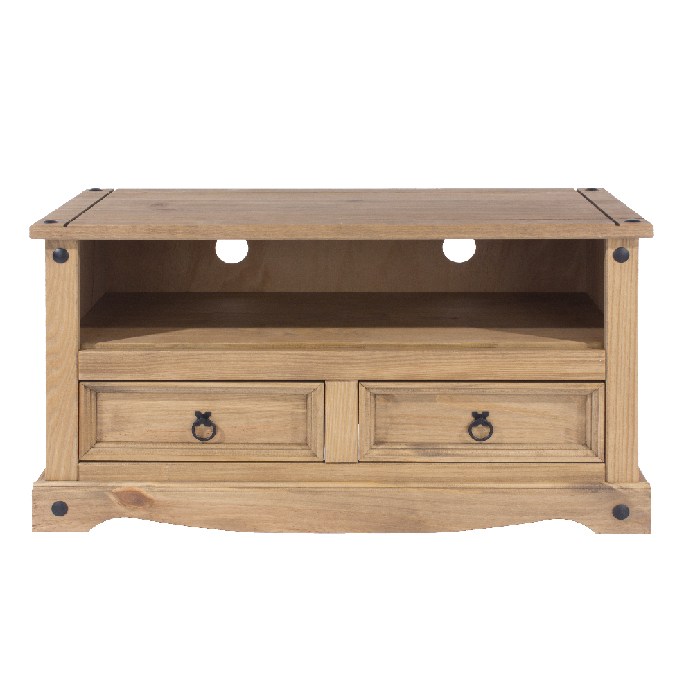 Consett Wooden TV Stand With 2 Drawers In Oak