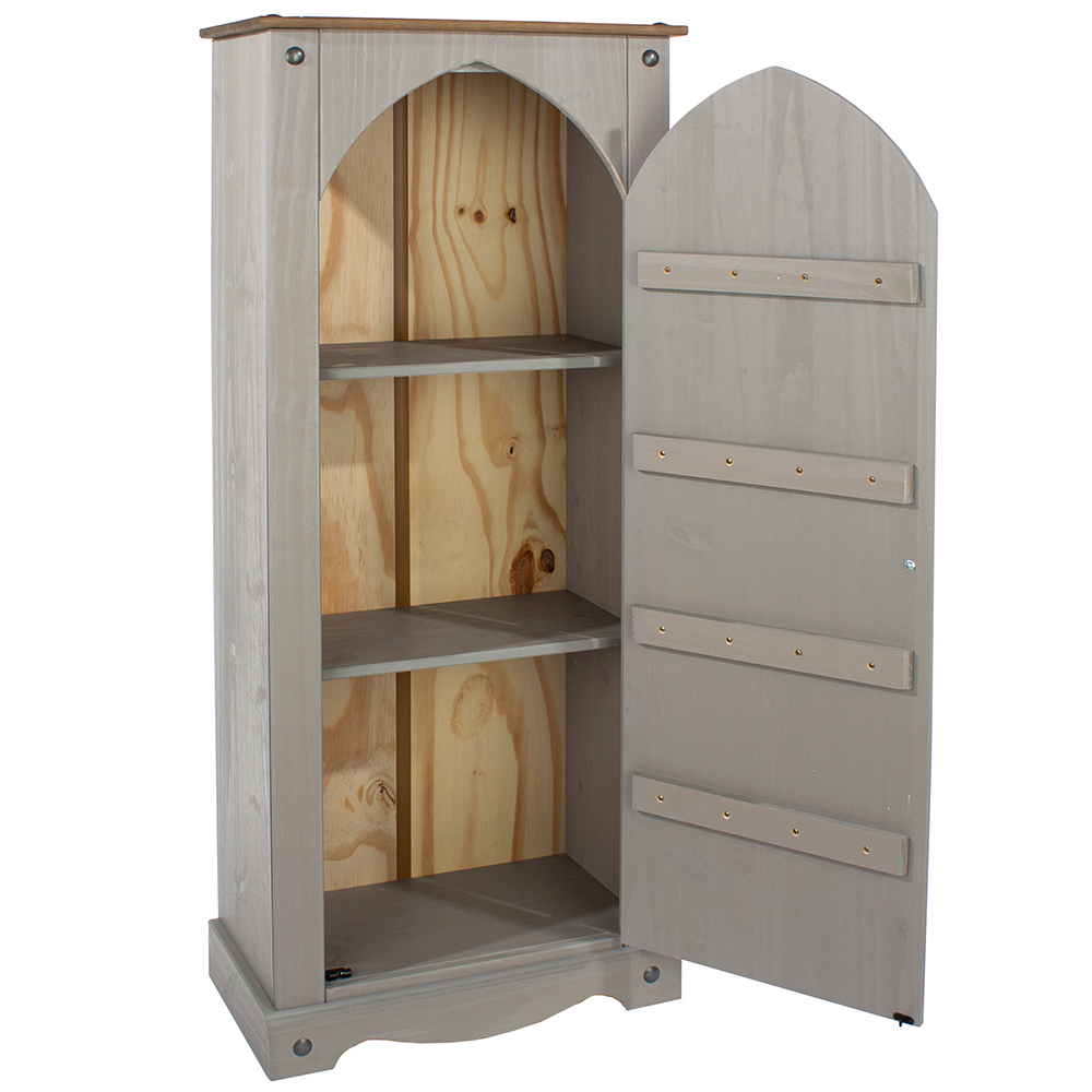Consett Wooden Wardrobe With 1 Door In Grey And Oak