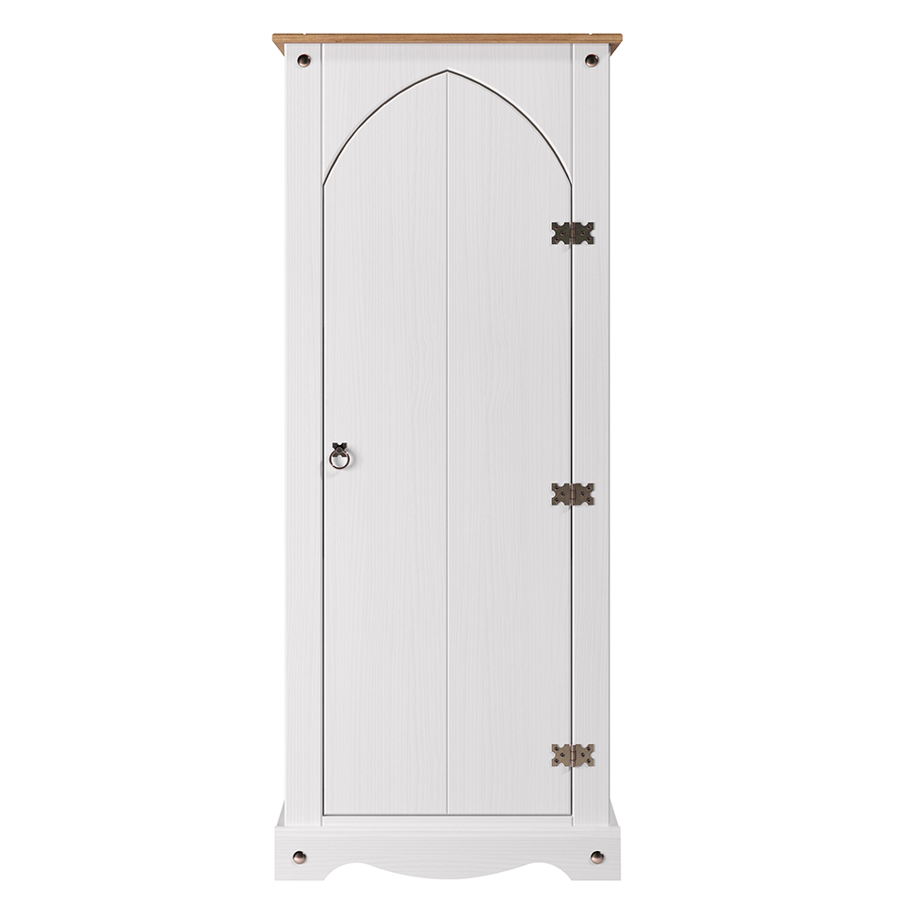 Consett Wooden Wardrobe With 1 Door In White And Oak