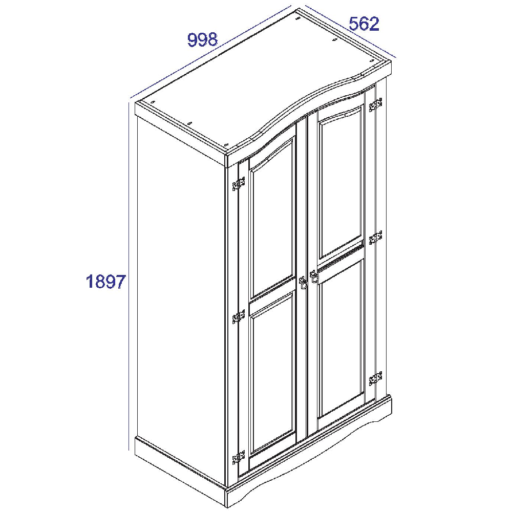 Consett Wooden Wardrobe With 2 Doors In Grey And Oak