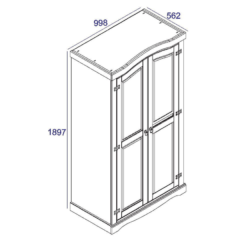 Consett Wooden Wardrobe With 2 Doors In Oak