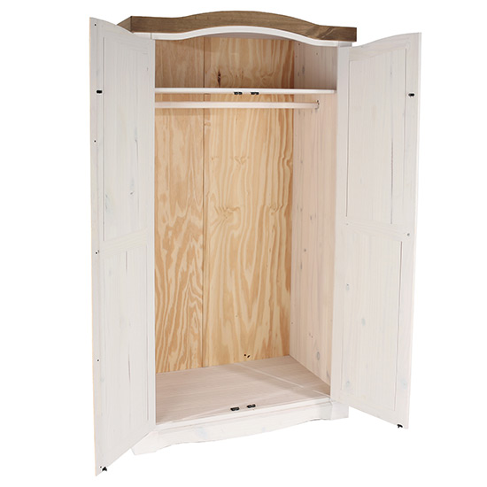 Consett Wooden Wardrobe With 2 Doors In White_2