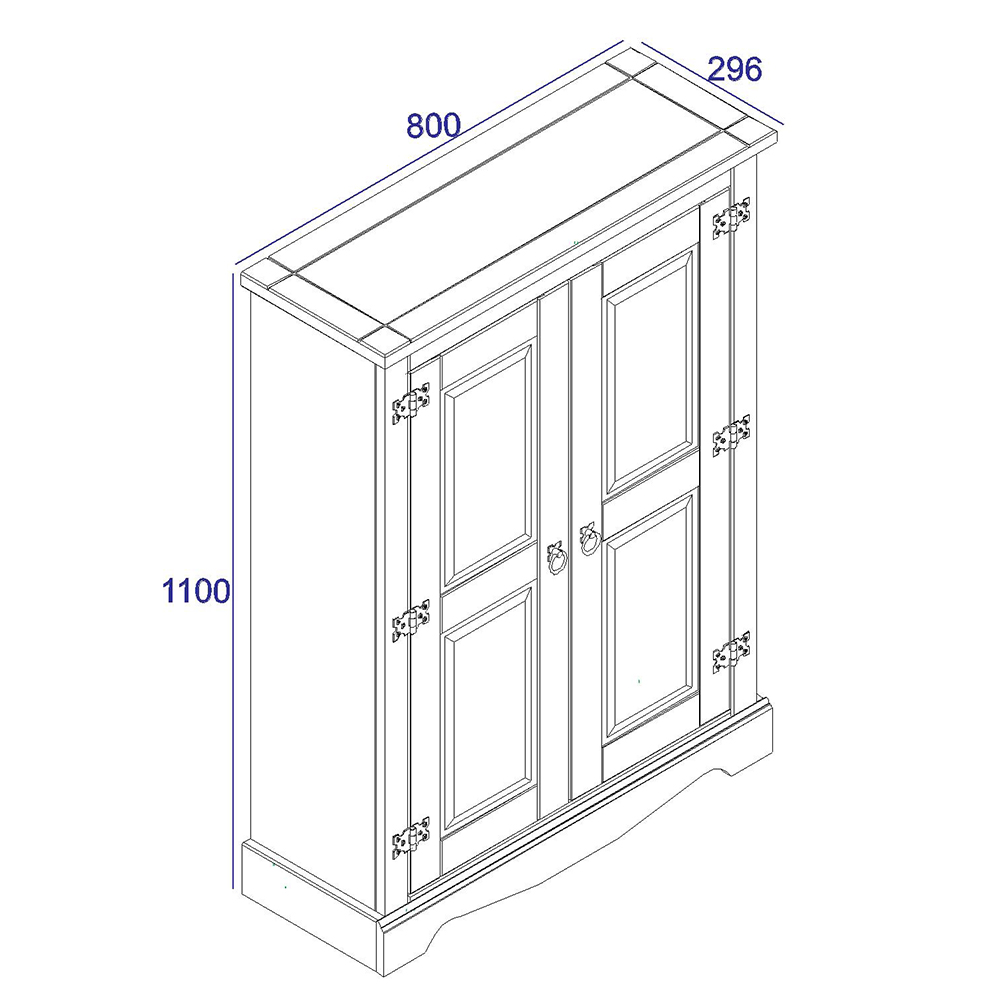 Consett Narrow Wooden Wardrobe With 2 Doors In White And Oak