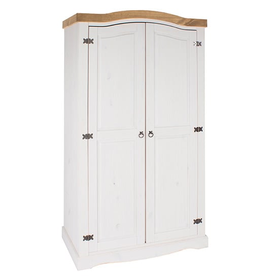 Consett Wooden Wardrobe With 2 Doors In White_1