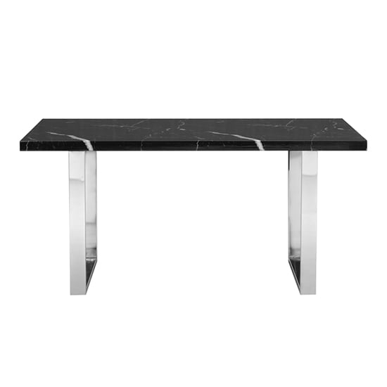 Constable Black High Gloss Dining Table In Milano Marble Effect_4