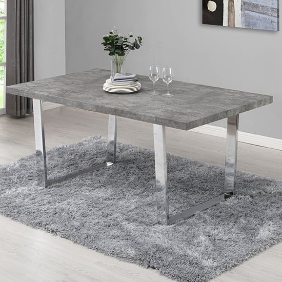 Photo of Constable rectangular wooden dining table in concrete effect