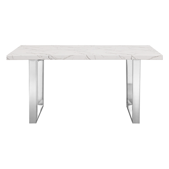 Constable White High Gloss Dining Table In Vida Marble Effect_3