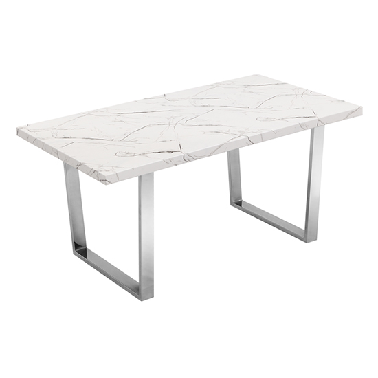 Constable White High Gloss Dining Table In Vida Marble Effect_4